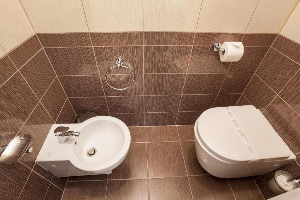 Koupelna v ubytování Hotel Europa