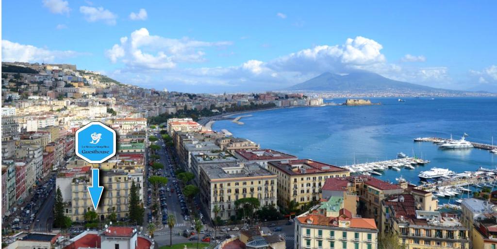 - une vue aérienne sur une ville et un port dans l'établissement La Sirena a Mergellina, à Naples