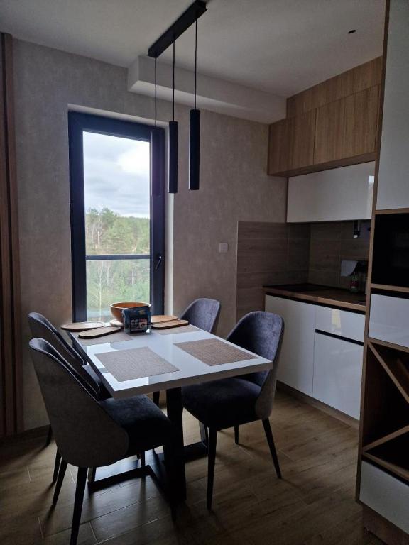 Kuchyň nebo kuchyňský kout v ubytování Apartment Ornament Lux