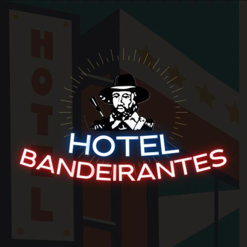 a logo of a man in a hat holding a gun at Hotel Bandeirantes de SJBV in São João da Boa Vista
