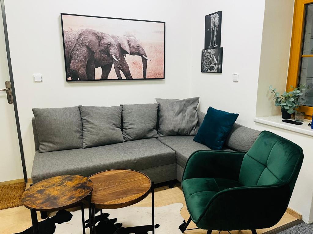 Istumisnurk majutusasutuses Apartmán na sjezdovce