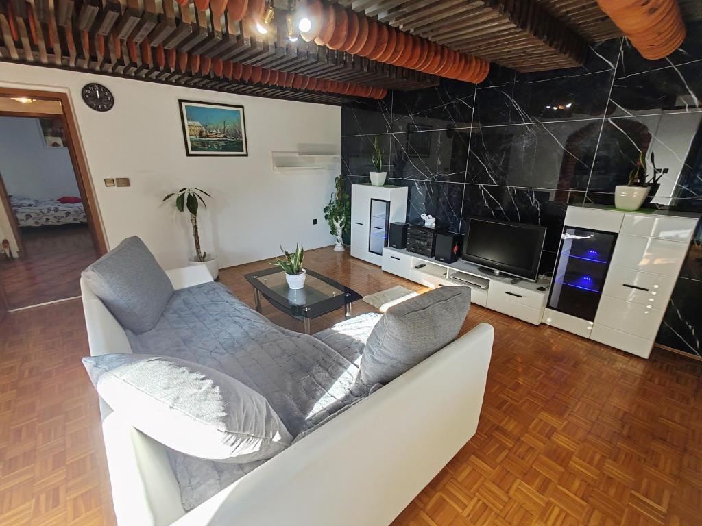 Kuchyň nebo kuchyňský kout v ubytování Apartment Prešeren