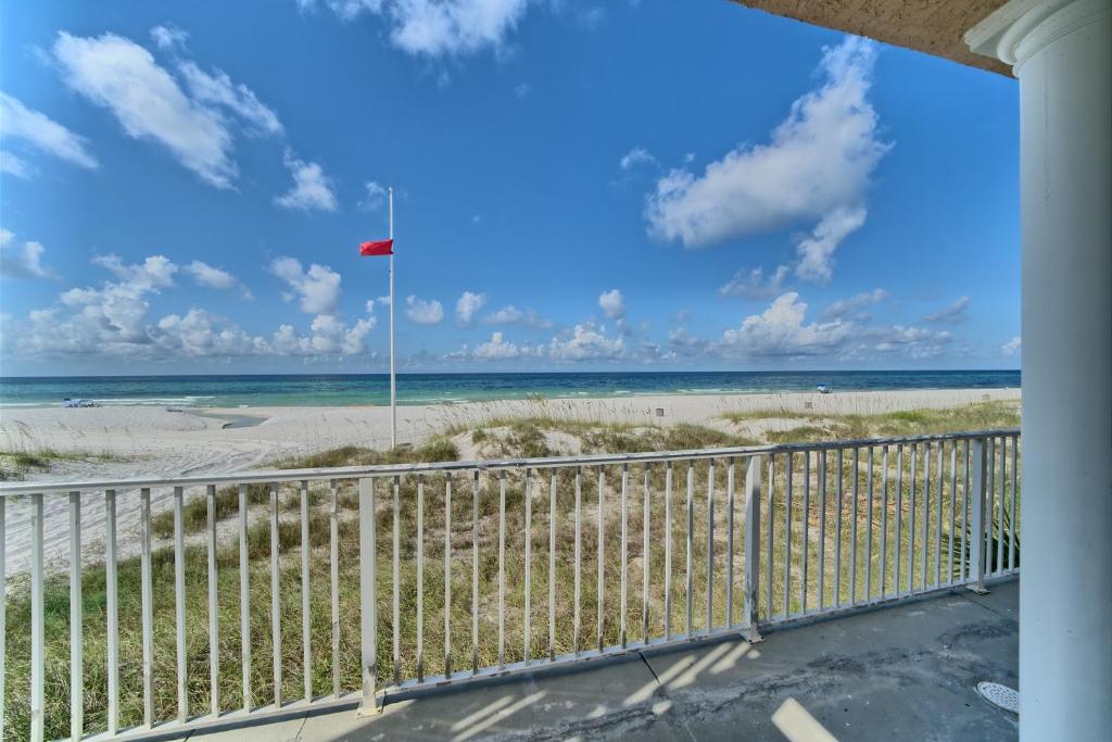 a view of the beach from the balcony at Pineapple Villas in Panama City Beach