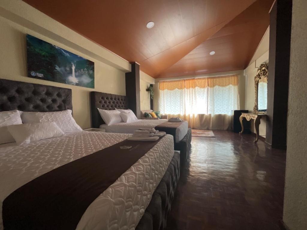 ein Hotelzimmer mit 2 Betten und einem Sofa in der Unterkunft HOTEL ORILLAS DEL ZAMORA in Zamora