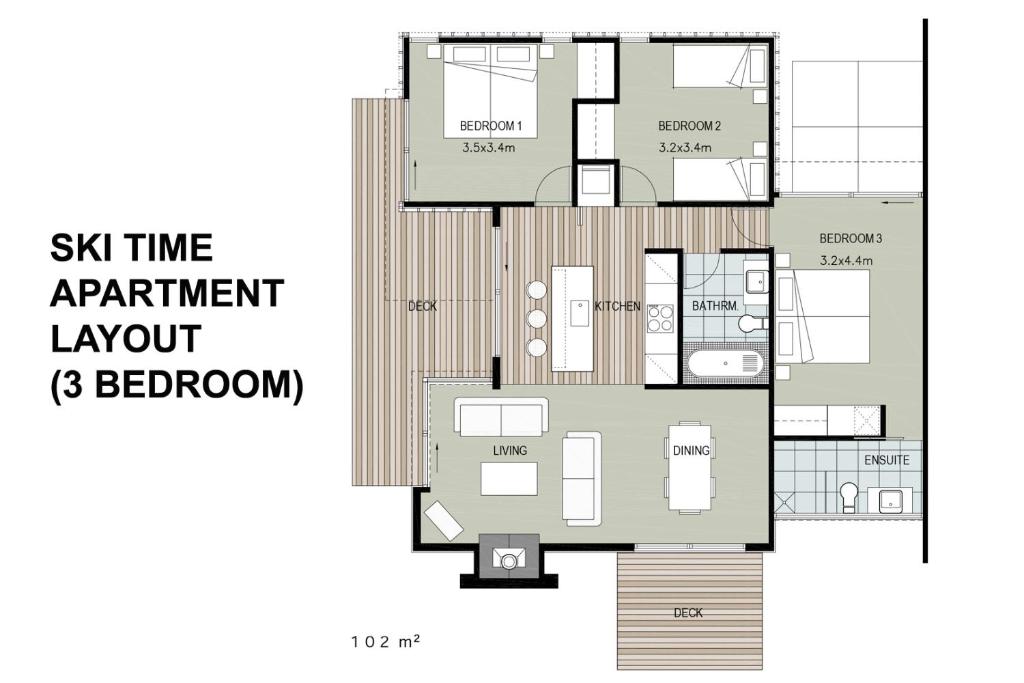 a floor plan of a apartment layout bedroom at Ski Time in Methven
