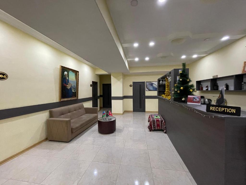 The lobby or reception area at Rahat Hostel