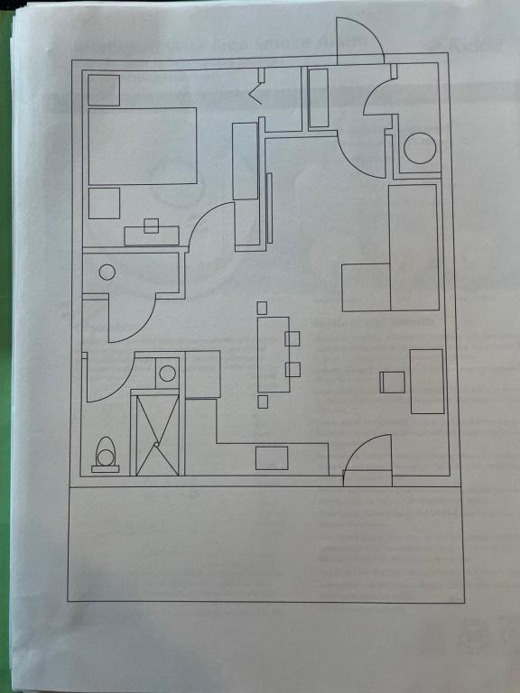 a drawing of a floor plan of a room at Cozy Finished Garden Level Bed+Bath in Dedham