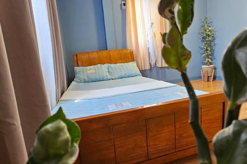 uma pequena cama num quarto com uma planta em private bikor mini resohouse em Baranghauon