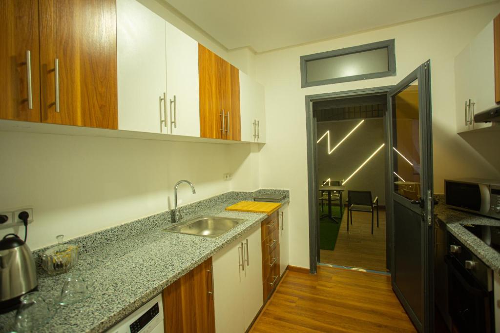 Kuchyň nebo kuchyňský kout v ubytování ABM house