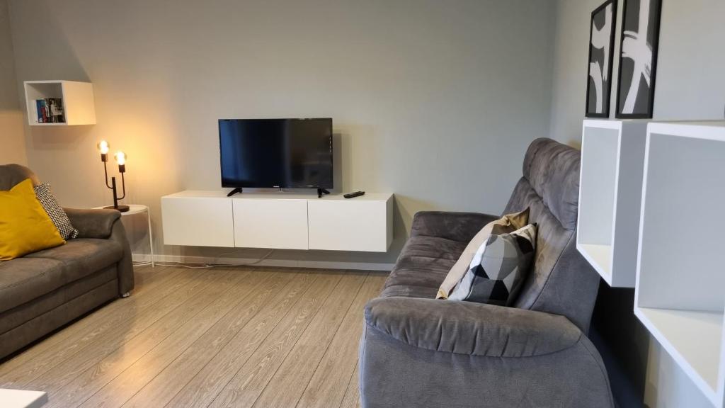 TV a/nebo společenská místnost v ubytování Haus Spökenkieker Loppersum