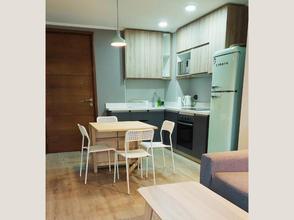 Dapur atau dapur kecil di Departamento Familiar 2H2B en Pucón
