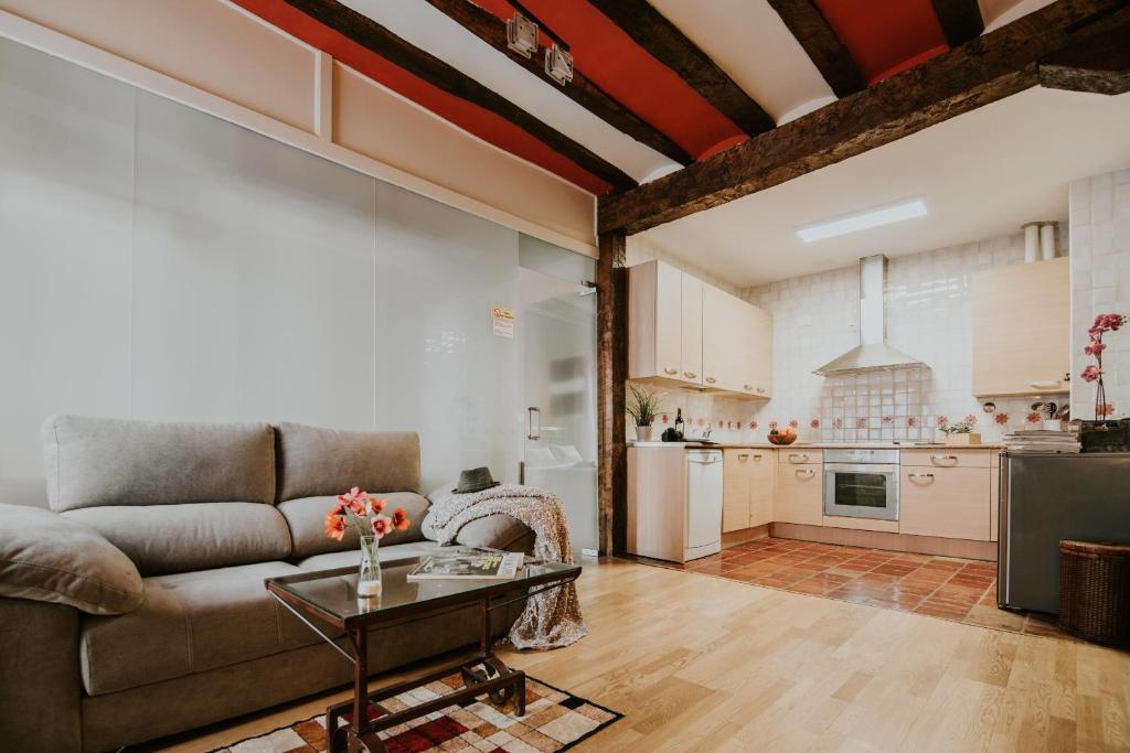 A kitchen or kitchenette at Haro Apartments