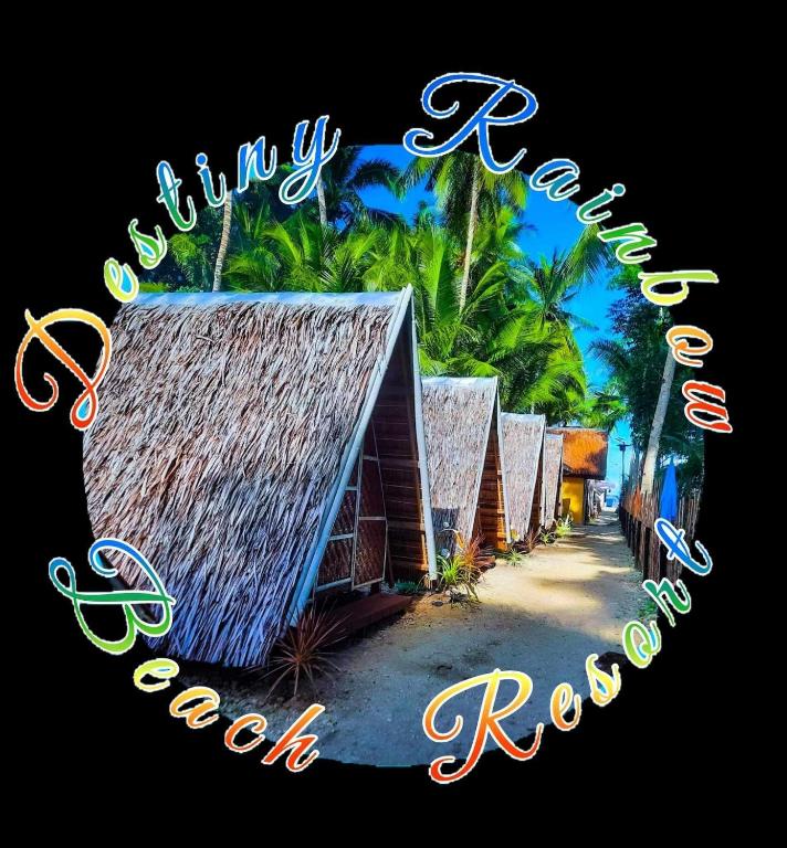 a sign that says happy family beach resort at Destiny Rainbow Beach Resort in Siquijor