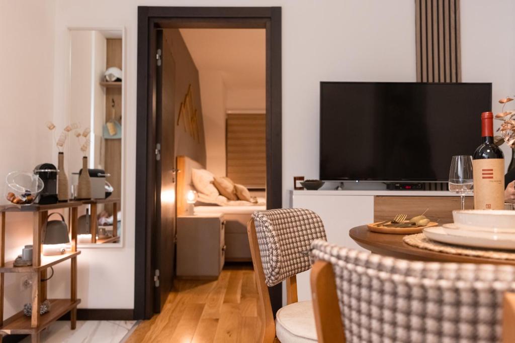 TV a/nebo společenská místnost v ubytování Glečer Kop, Apartment A14, FREE Parking Garage