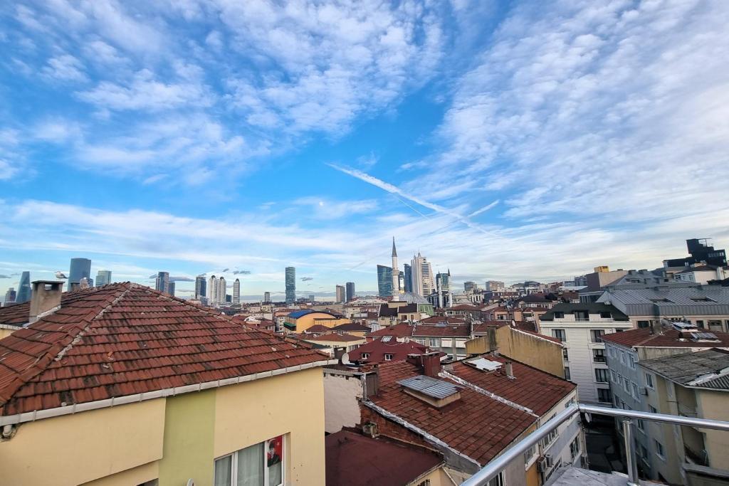 a view of a city skyline with buildings at Sisli Apartments in Istanbul