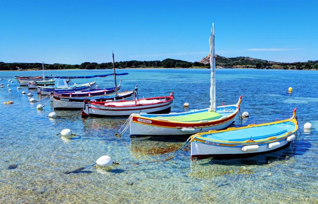 a group of boats sitting in the water at Villas au brusc près de la plage in Six-Fours-les-Plages