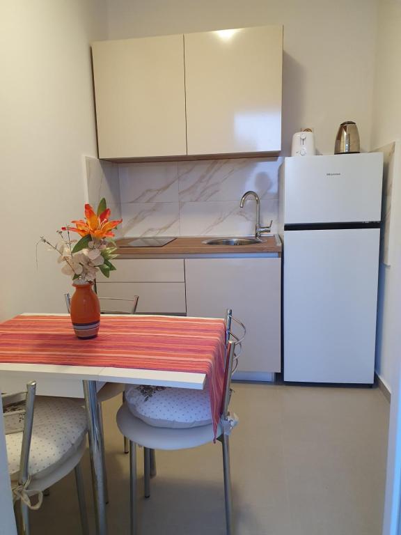 Kuchyň nebo kuchyňský kout v ubytování Apartmani Nada