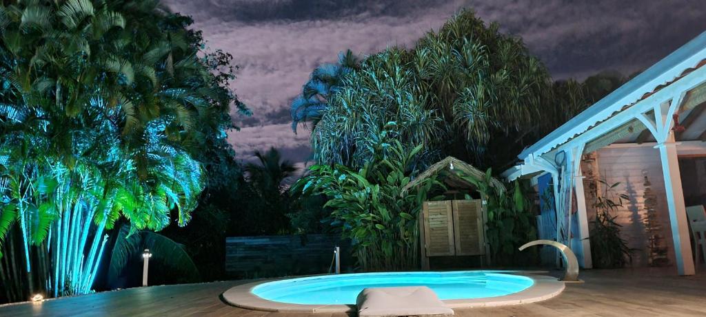 Bazén v ubytování Gîte Kaz à Topaze, piscine, jardin tropical nebo v jeho okolí