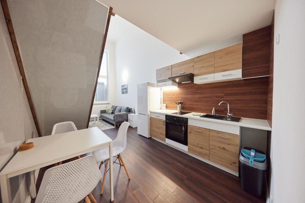 Kuchyň nebo kuchyňský kout v ubytování Block 96 Apartments