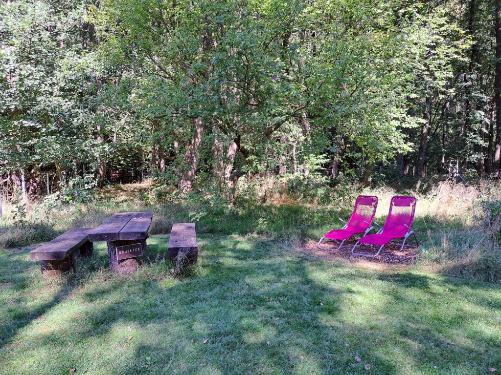 Zahrada ubytování Ferienhaus Rehblick - direkt in der Natur, mit Lesezimmer und zwei Terrassen