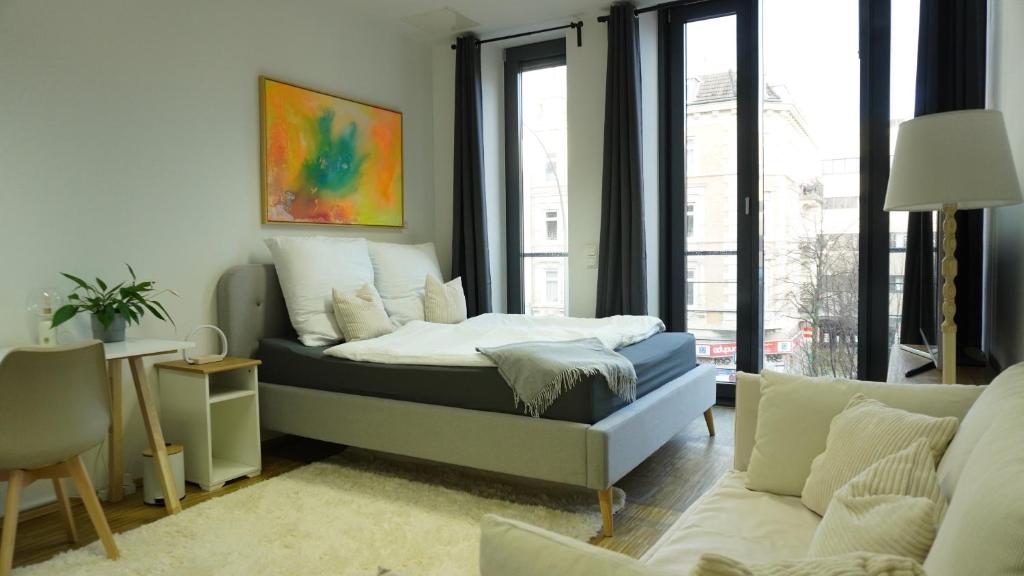 En eller flere senge i et værelse på Shared Apartment Grindelallee Hamburg