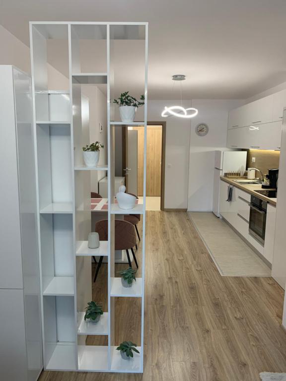Kuchyň nebo kuchyňský kout v ubytování SOFIA CENTRAL LUXURY APARTMENT "2A" with parking