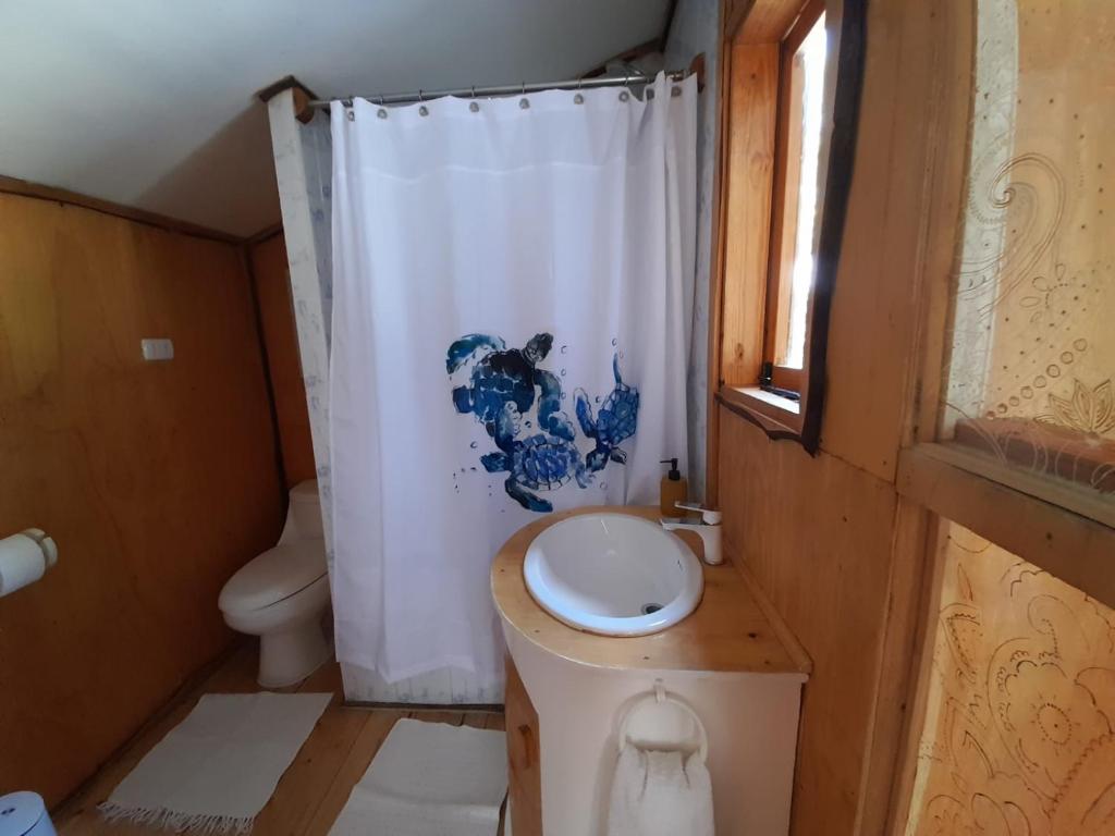 Koupelna v ubytování Cabaña Casa Morada