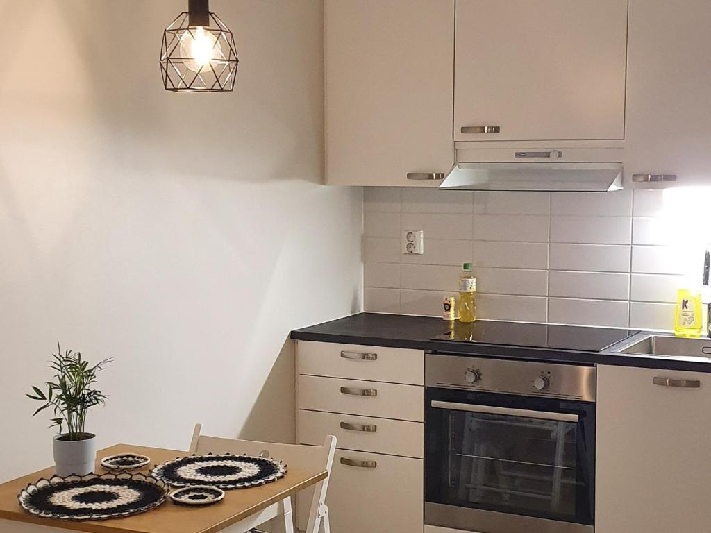 Dapur atau dapur kecil di Cozy Studio in Espoo NEW