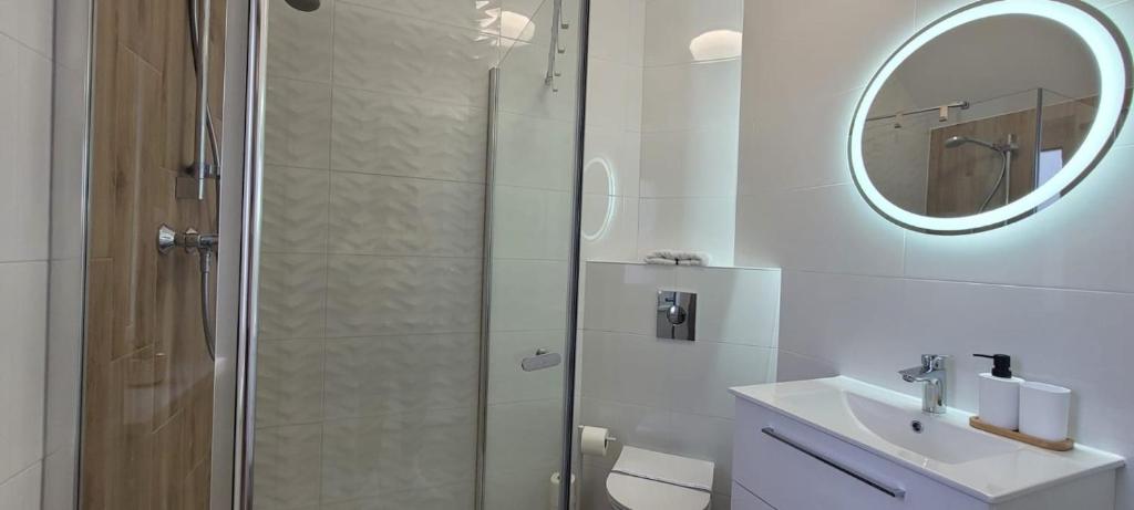 Koupelna v ubytování Kolorowe Cieplice - Apartamenty z widokiem na Karkonosze