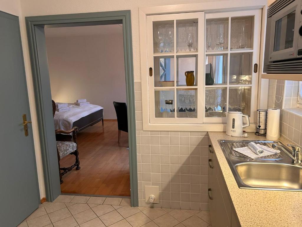 Kuchyň nebo kuchyňský kout v ubytování Kutscherhaus I