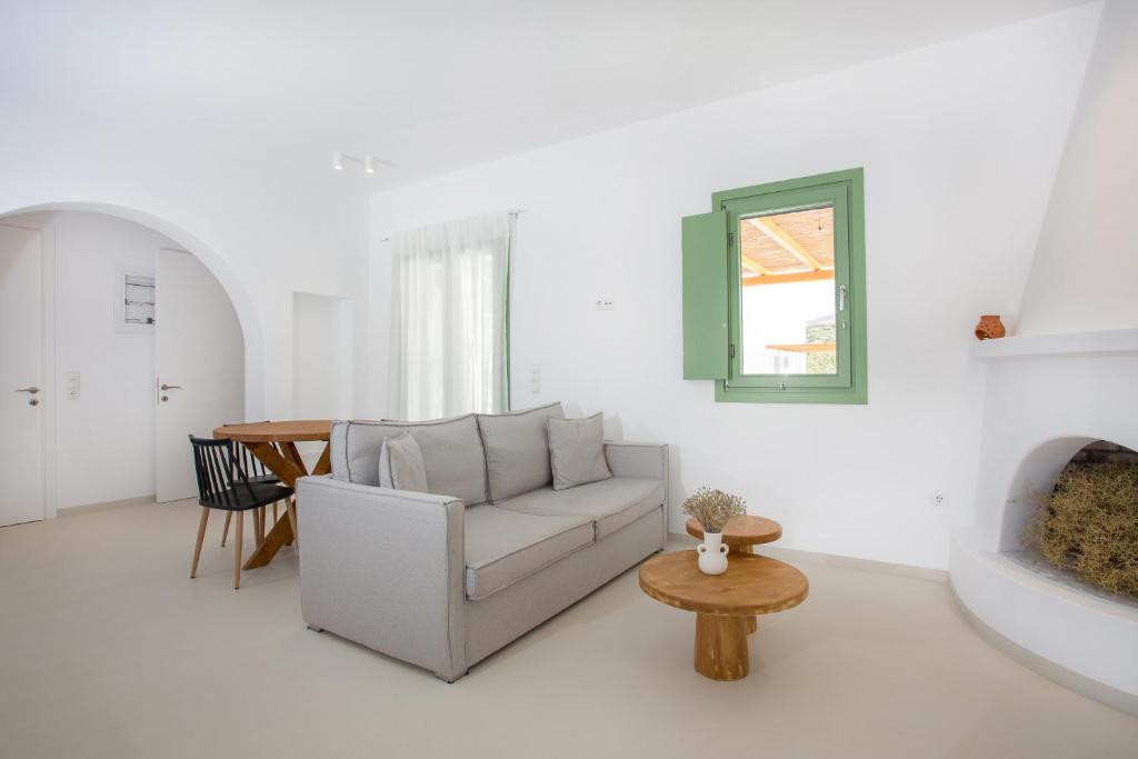 Posezení v ubytování Onar Villas Skyros