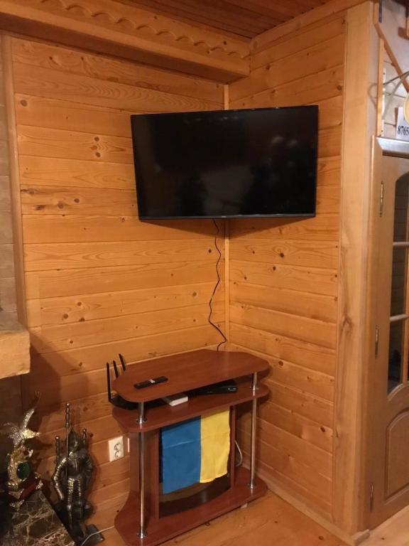 TV a/nebo společenská místnost v ubytování Chalet TysaBorkut