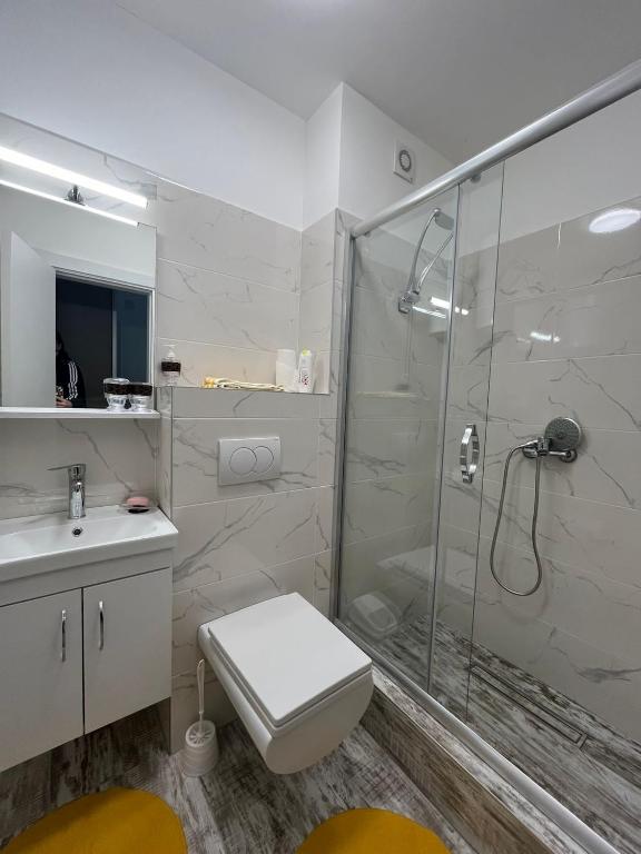 Koupelna v ubytování Apartman Leona A-1