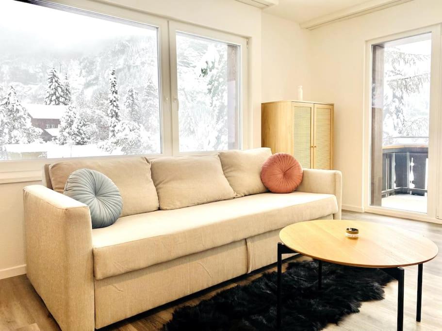 Posezení v ubytování Modern designed, luxury mountain view Apartment