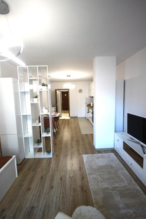 TV a/nebo společenská místnost v ubytování SOFIA CENTRAL LUXURY APARTMENT "2A" with parking