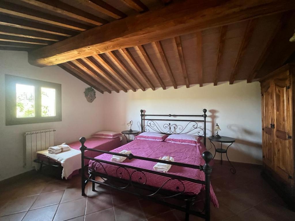 A bed or beds in a room at Cottage with private pool