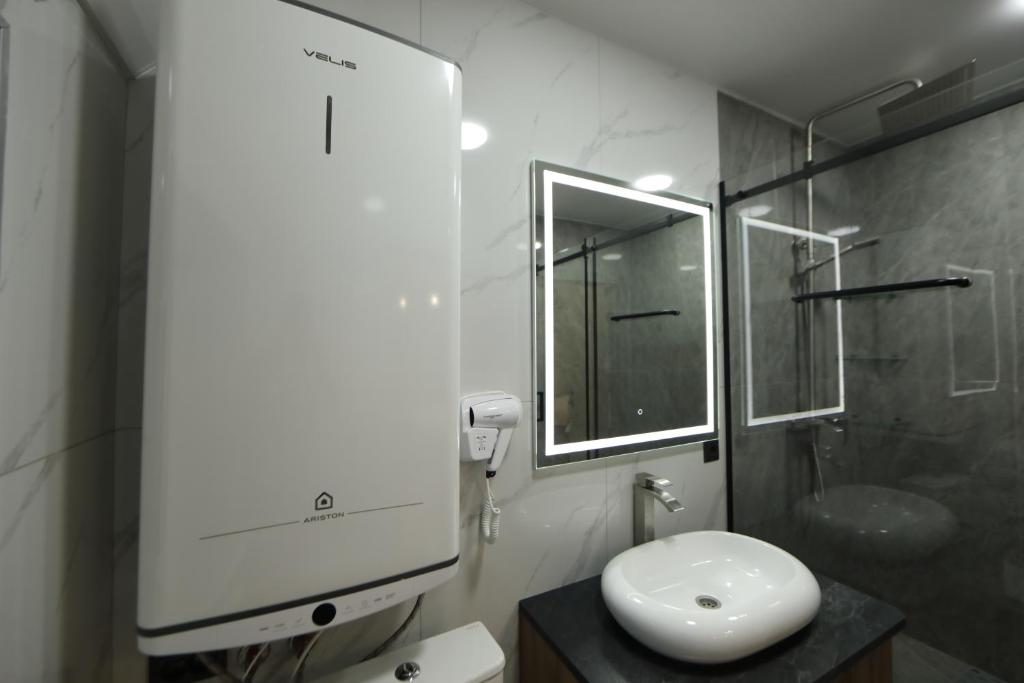 Koupelna v ubytování Cozy Hostel