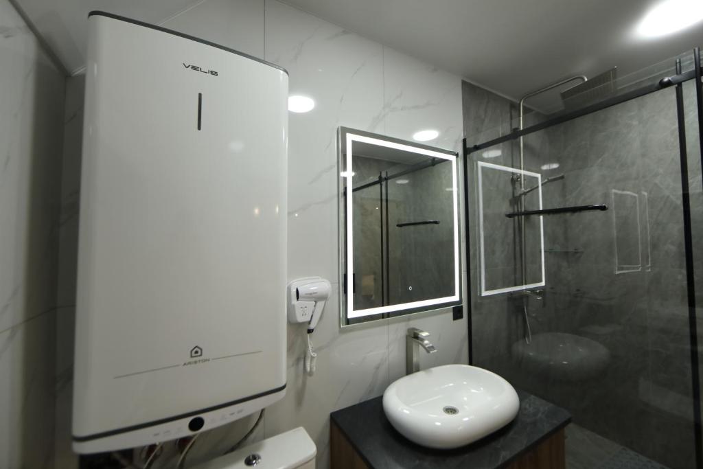 Koupelna v ubytování Cozy Hostel