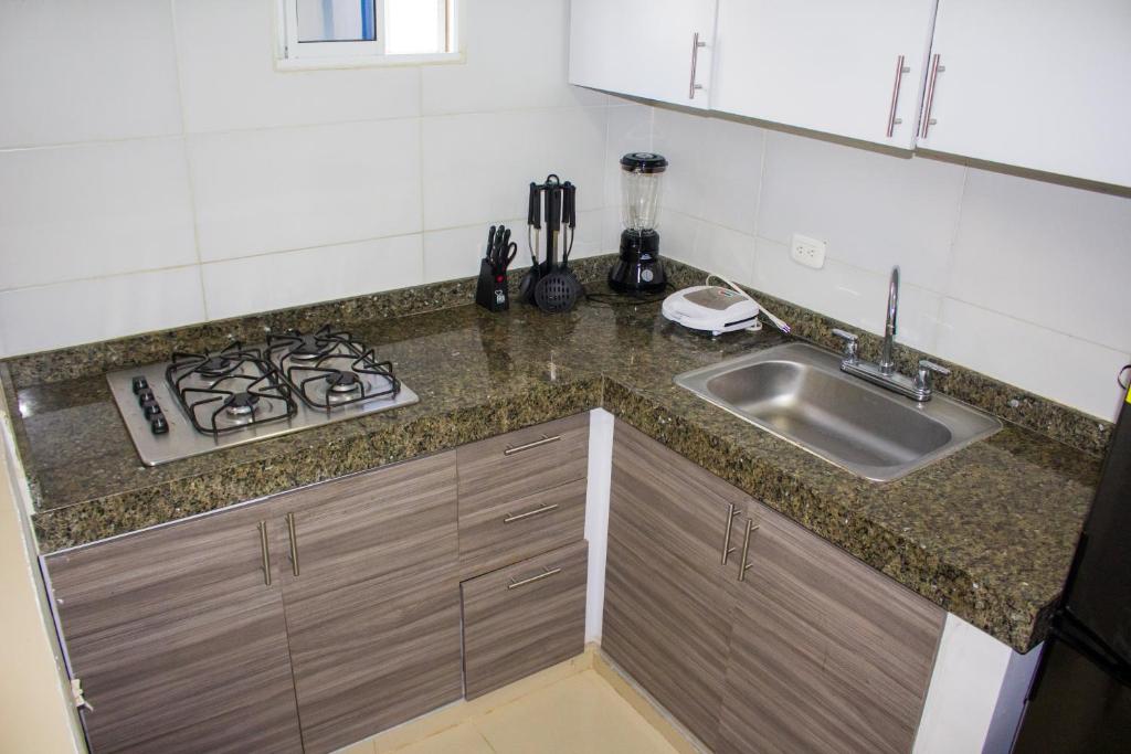 Kuchyň nebo kuchyňský kout v ubytování Apartamento en Valledupar - Casa Canaán