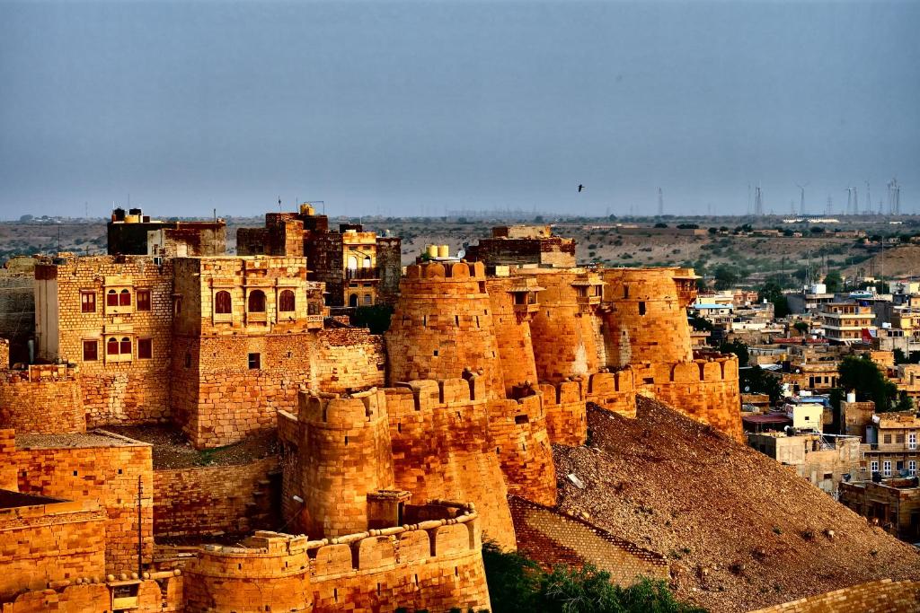 a view of a city with a castle at Hotel Garh Jaisal Haveli in Jaisalmer
