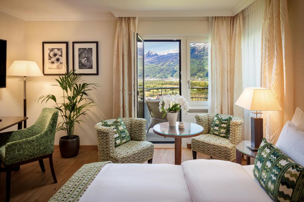 Postel nebo postele na pokoji v ubytování Park Hotel Sonnenhof - Relais & Châteaux