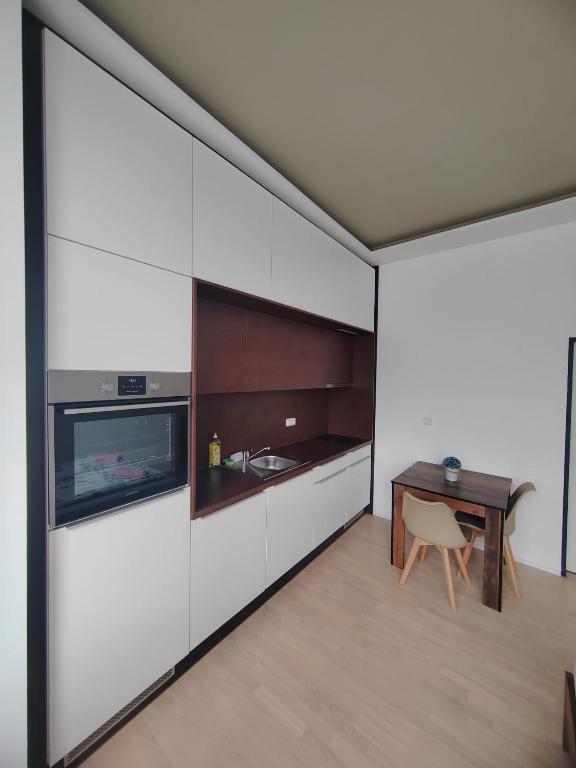 Kuchyň nebo kuchyňský kout v ubytování Skořepka15 apartment Brno-střed