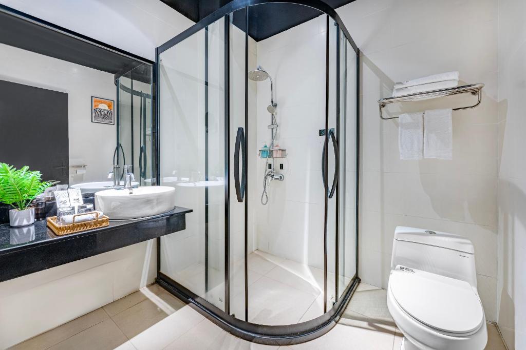 Koupelna v ubytování Boyue Miyazaki Hotel - Guangzhou Baiyun International Airport