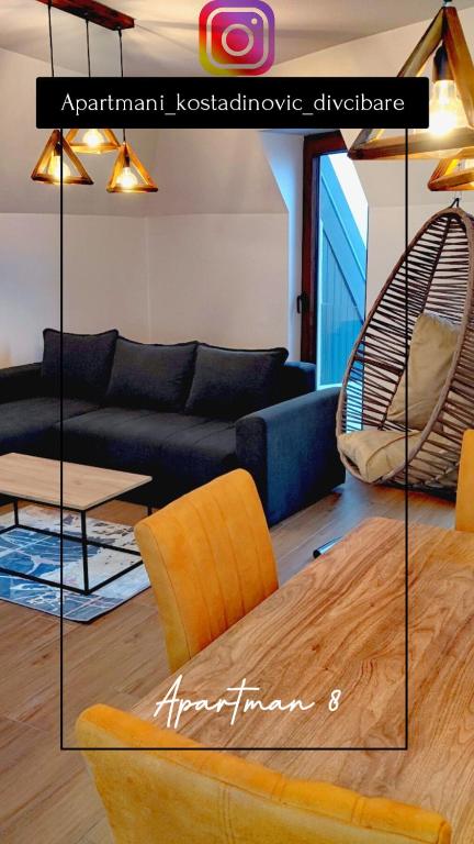 Posezení v ubytování Borovi 2, apartman 8