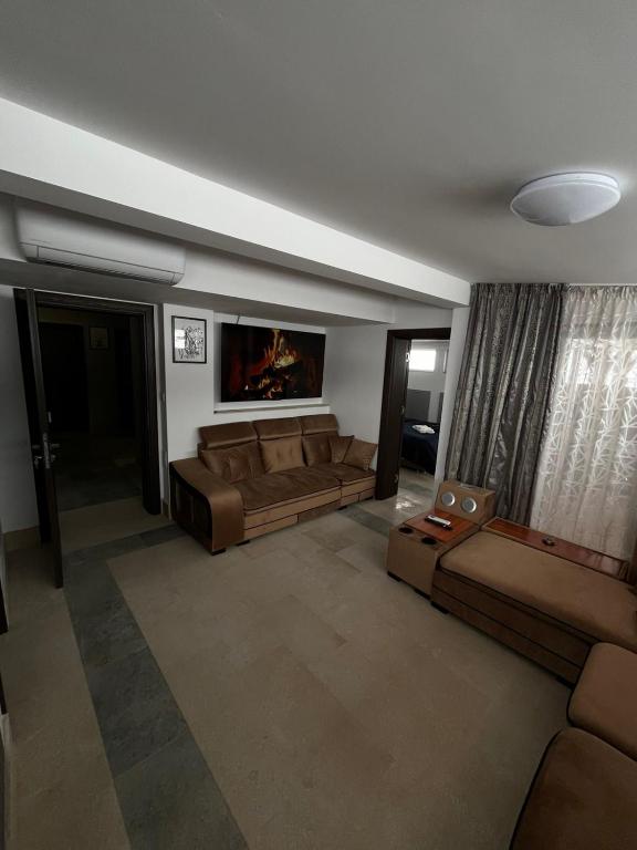 Posezení v ubytování Сютка View Penthouse