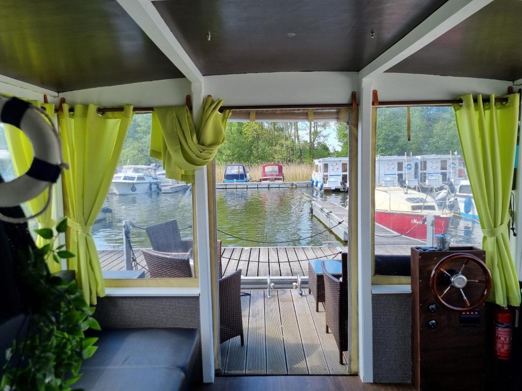 a view from the front porch of a boat at Floss Priepert 1 in Priepert