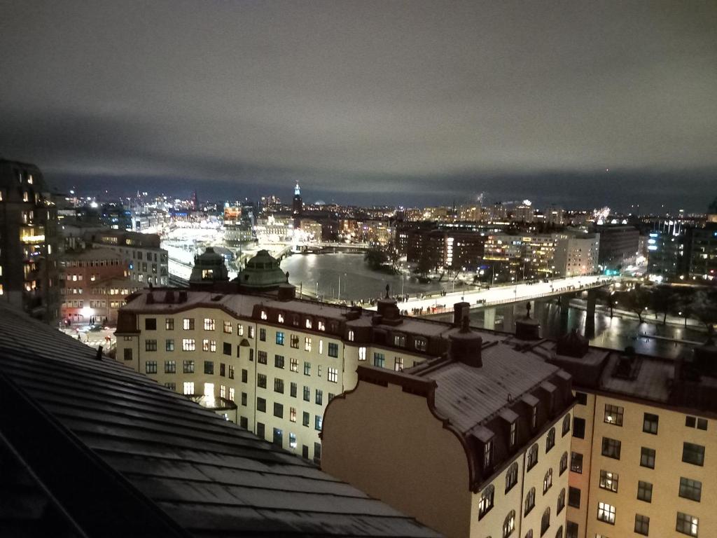Nespecifikovaný výhled na destinaci Stockholm nebo výhled na město při pohledu z hostelu