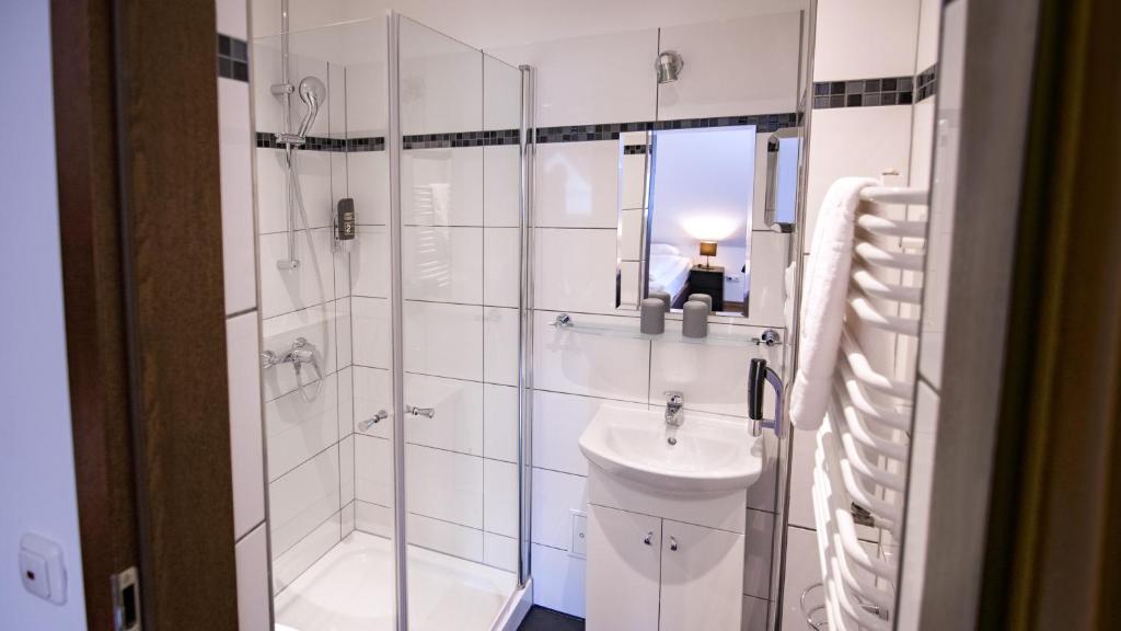 Koupelna v ubytování Hirsch Hotel Hanau