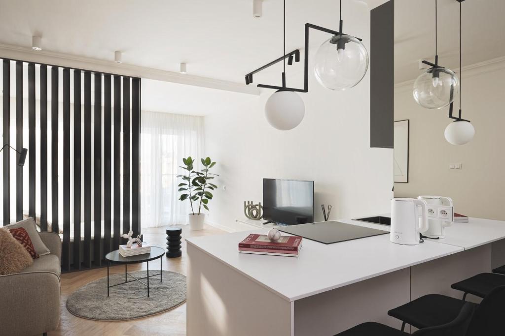 TV a/nebo společenská místnost v ubytování Apartament MODERNO