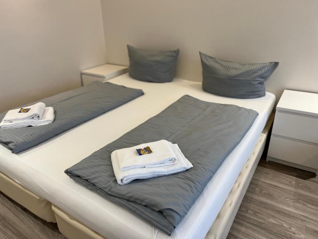 Tempat tidur dalam kamar di Haus Vier Jahreszeiten am See HS 582